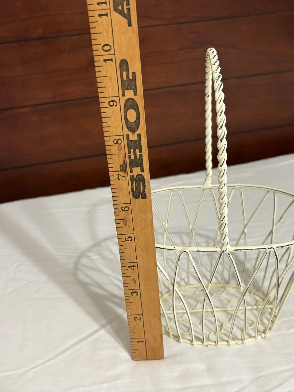 White Wire Decorative Basket with Handle - Home Accents